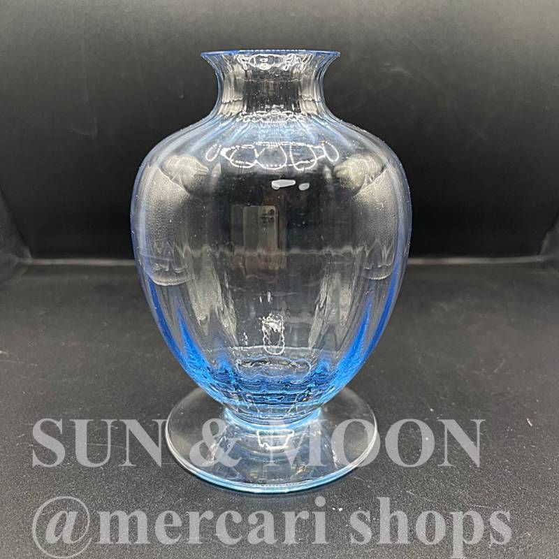 バカラ アクアレーユ クリスタル クリアブルー 花瓶 ベース 一輪挿し