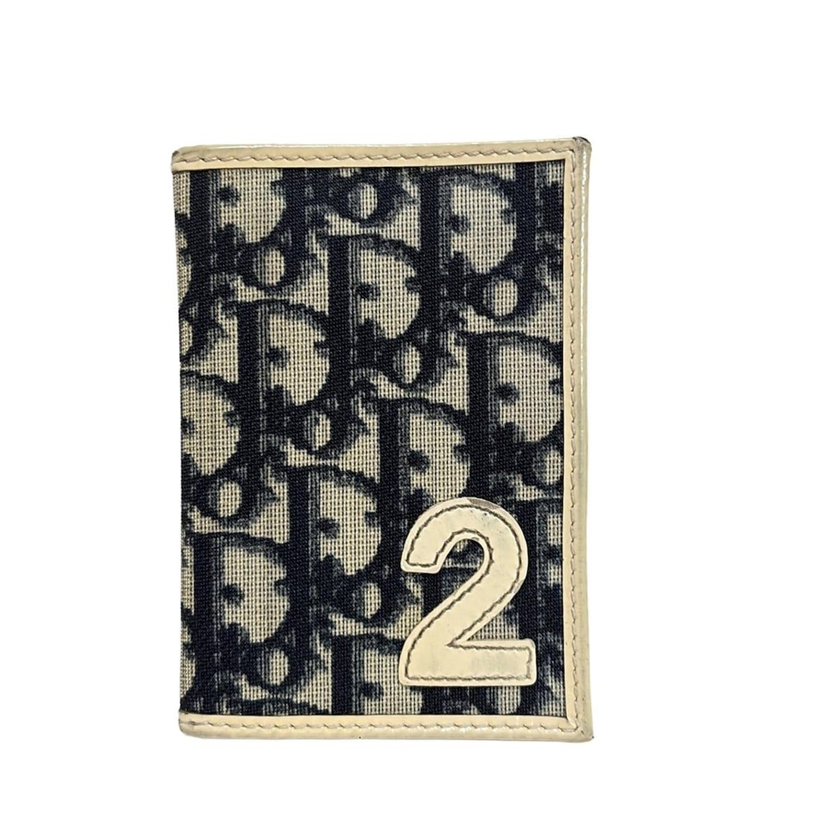 DIOR ChristianDior ディオール クリスチャンディオール パスケース トロッター ダークネイビー×アイボリー レザー