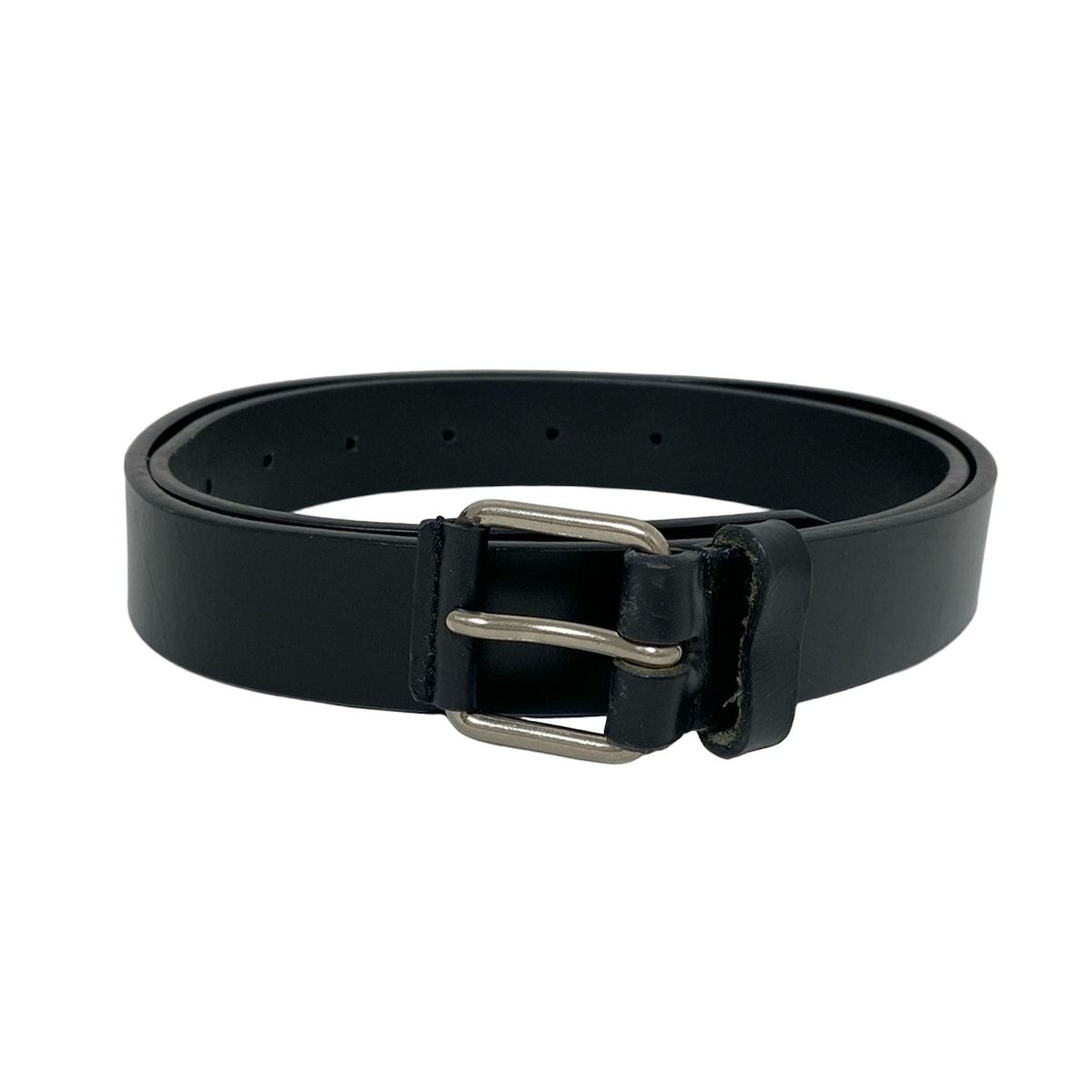 MargaretHowell マーガレットハウエル ベルト - 黒×シルバー レザー