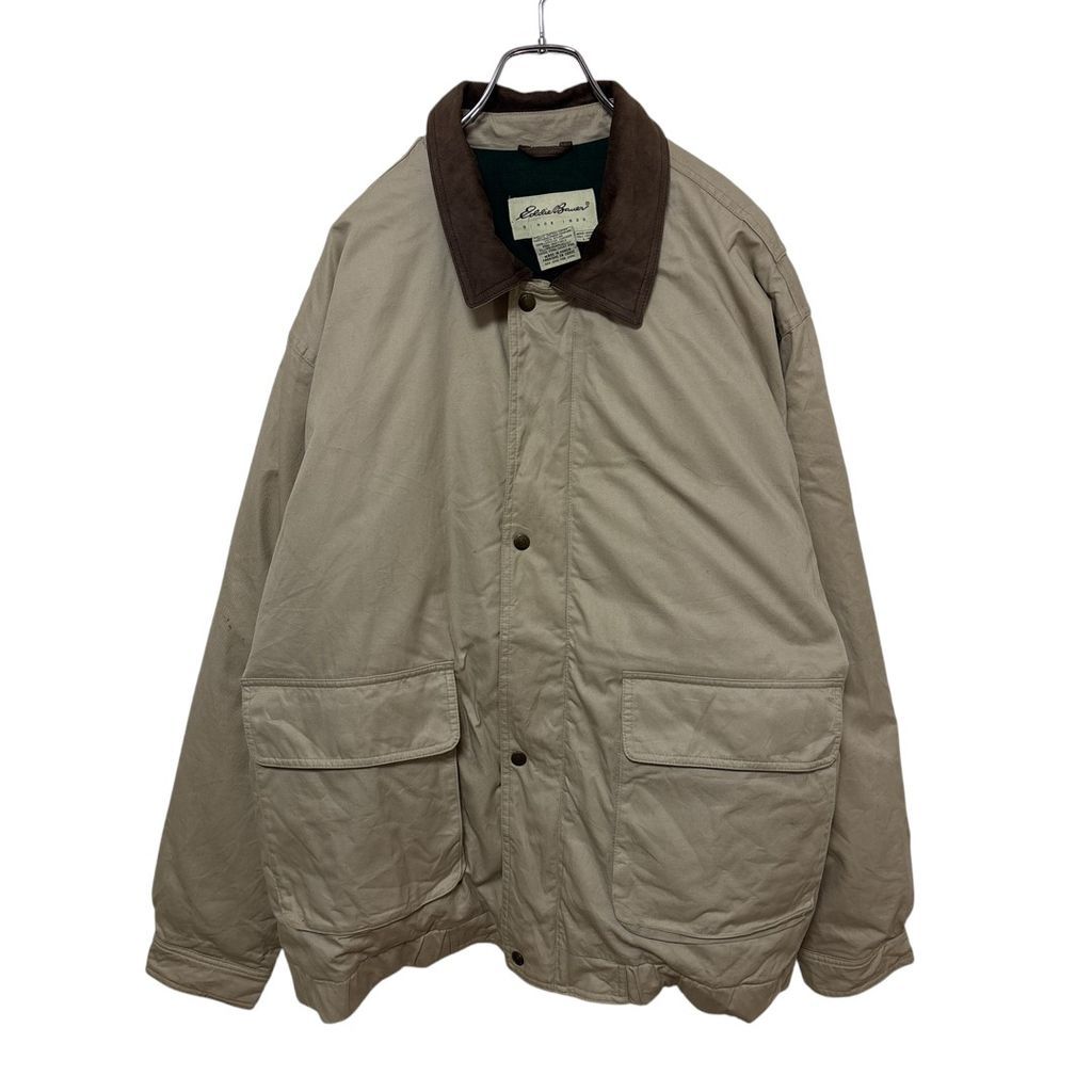 Eddie Bauer】 90s 白タグ ハンティング レザー襟グースダウン