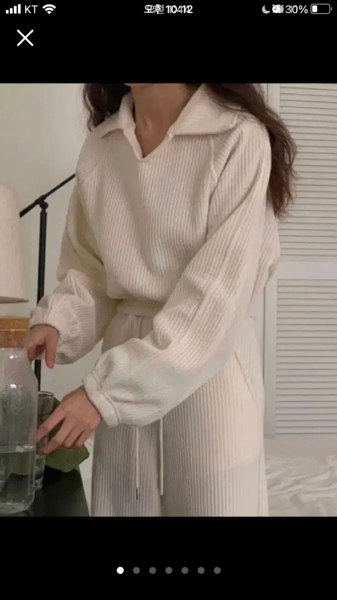 裏毛ゴージkaraクロップドワイドトレーナーセット アイボリー