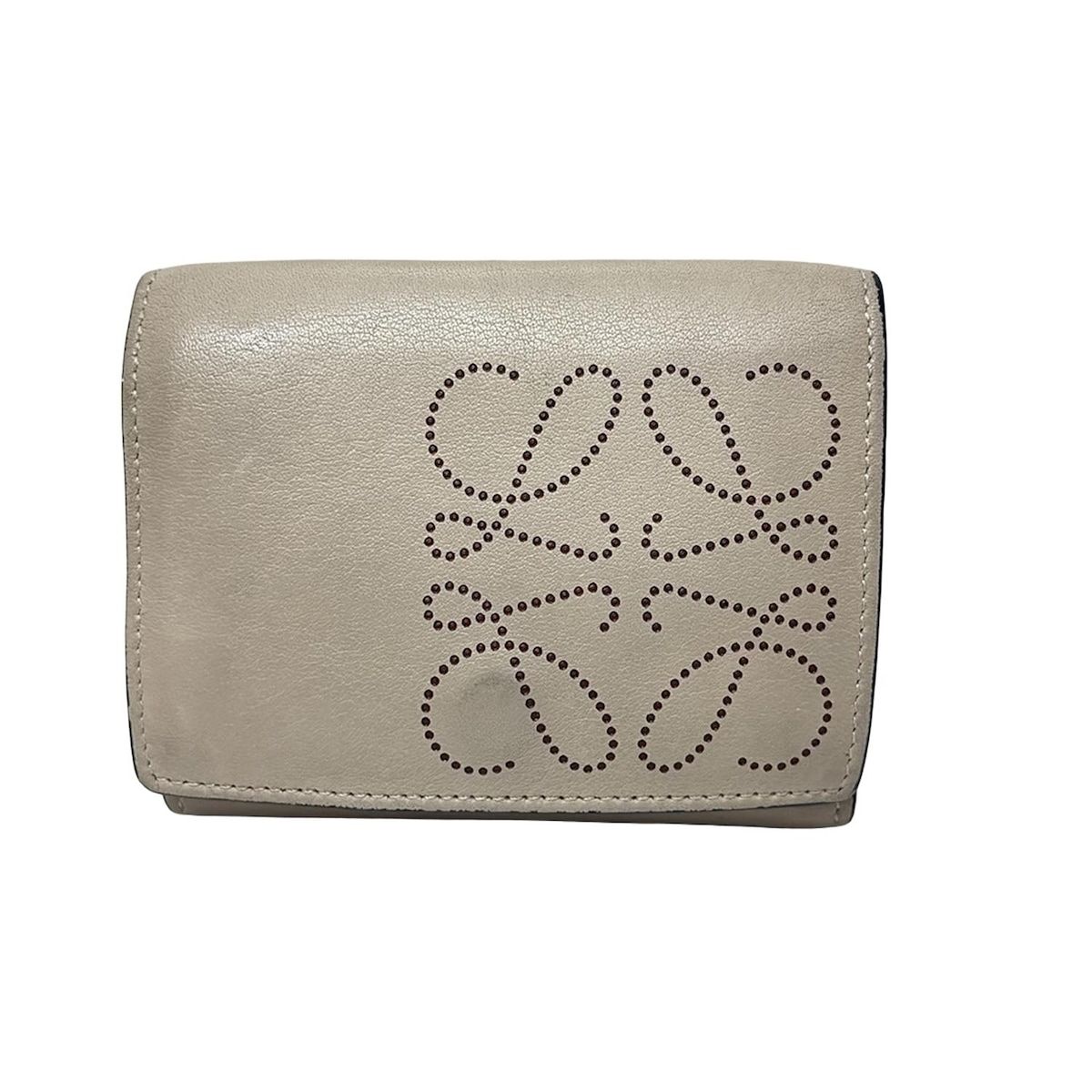 販売商品 LOEWE 三つ折り財布 グレー レザー 【公式通販】