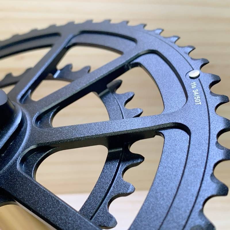 新品未使用　クランクセット 50-34T ブラック Yahoo!オークション -「50-34」(クランク、チェーンリング