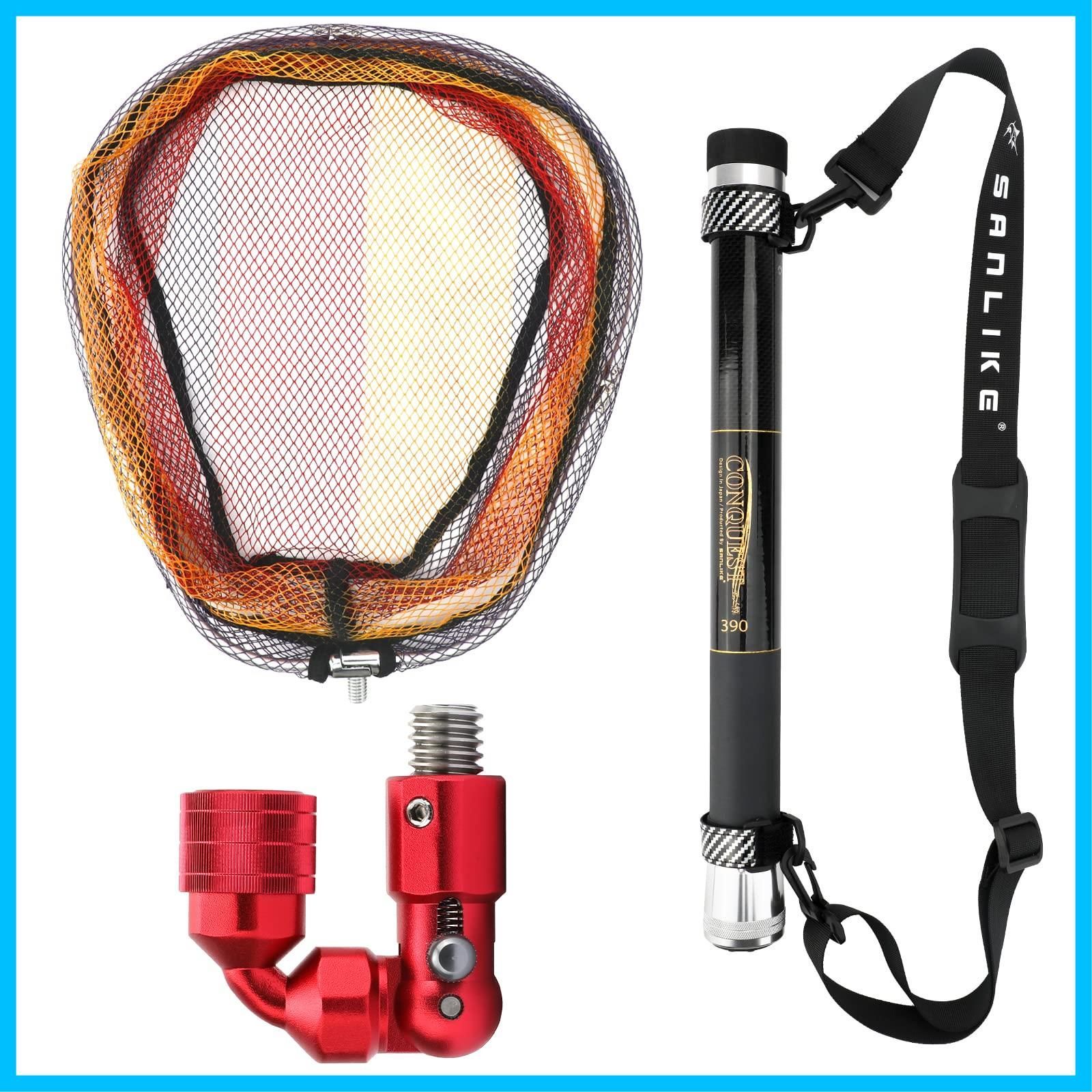 在庫 小継玉の柄 グラス繊維 たも網 タモ 伸縮 コンパクト 小継 携帯便利 軽量 淡水海水適用 タモジョイント 玉網セット 2タイプ ランディングネット 2.4M-3.9M SANLIKE