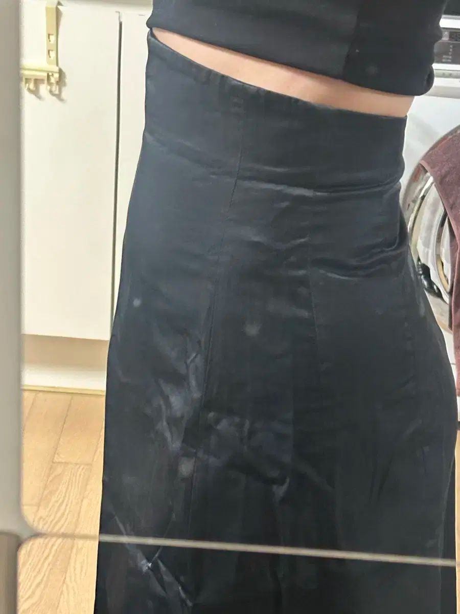 サテン イヴニングパーティー スカート