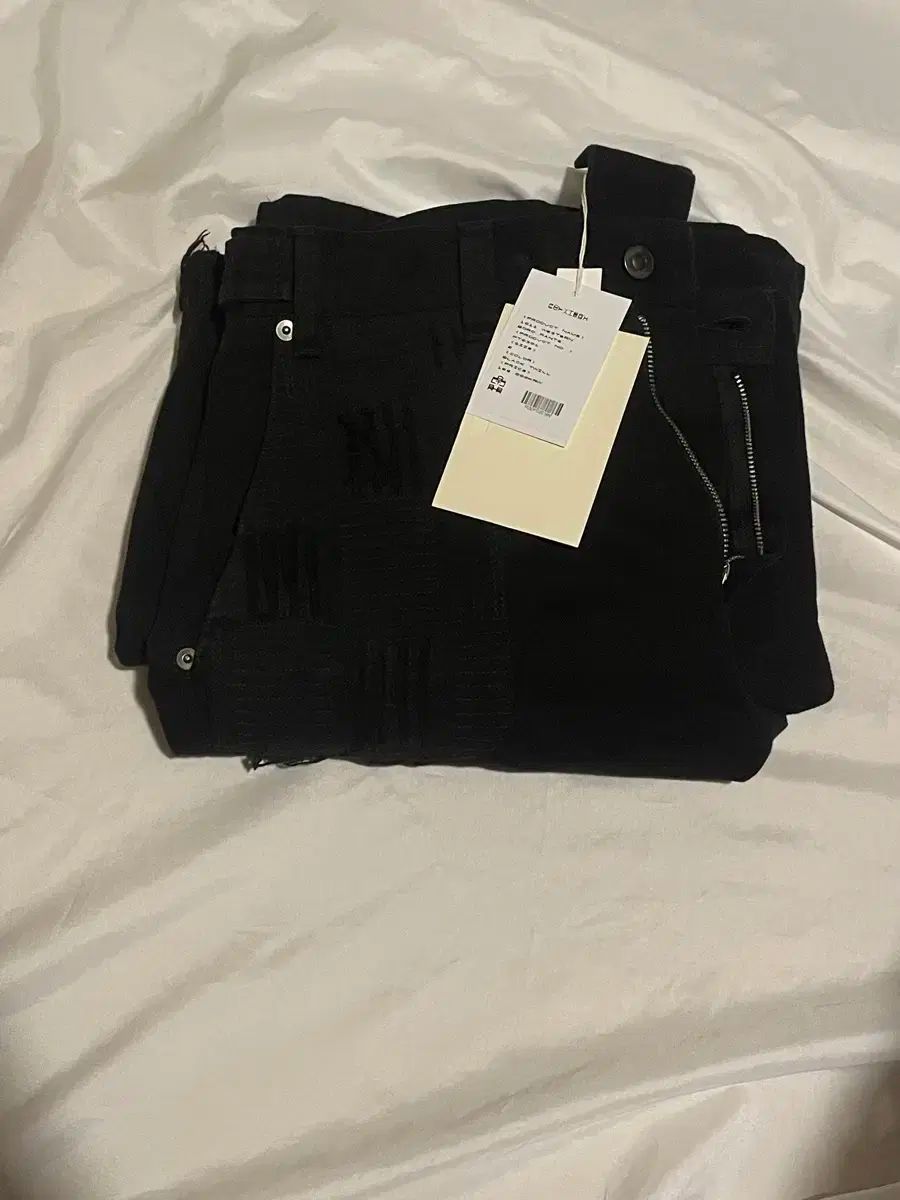 2 ポリテル ボロパンツ ブラック ツイル