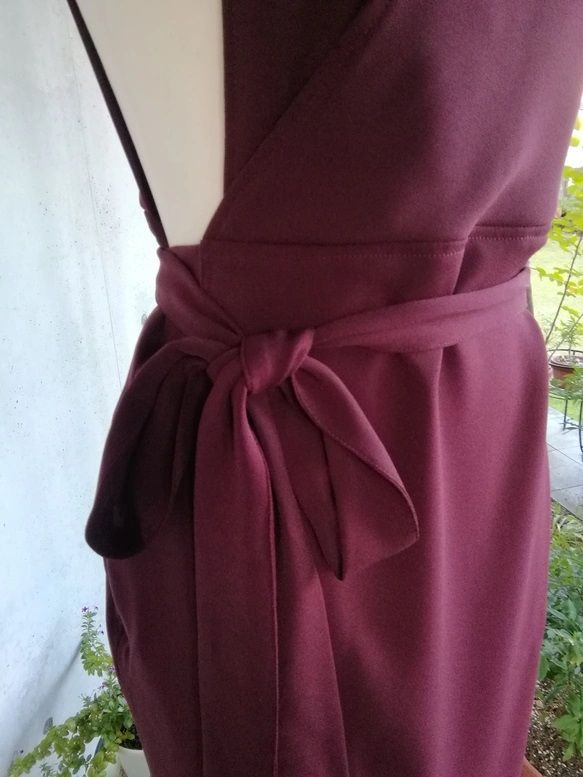 梨地ストレッチ ボルドー