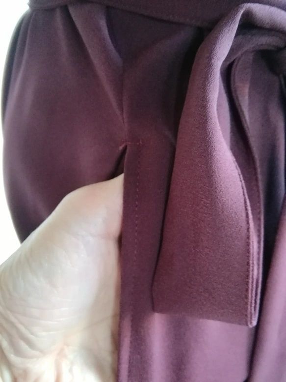 梨地ストレッチ ボルドー