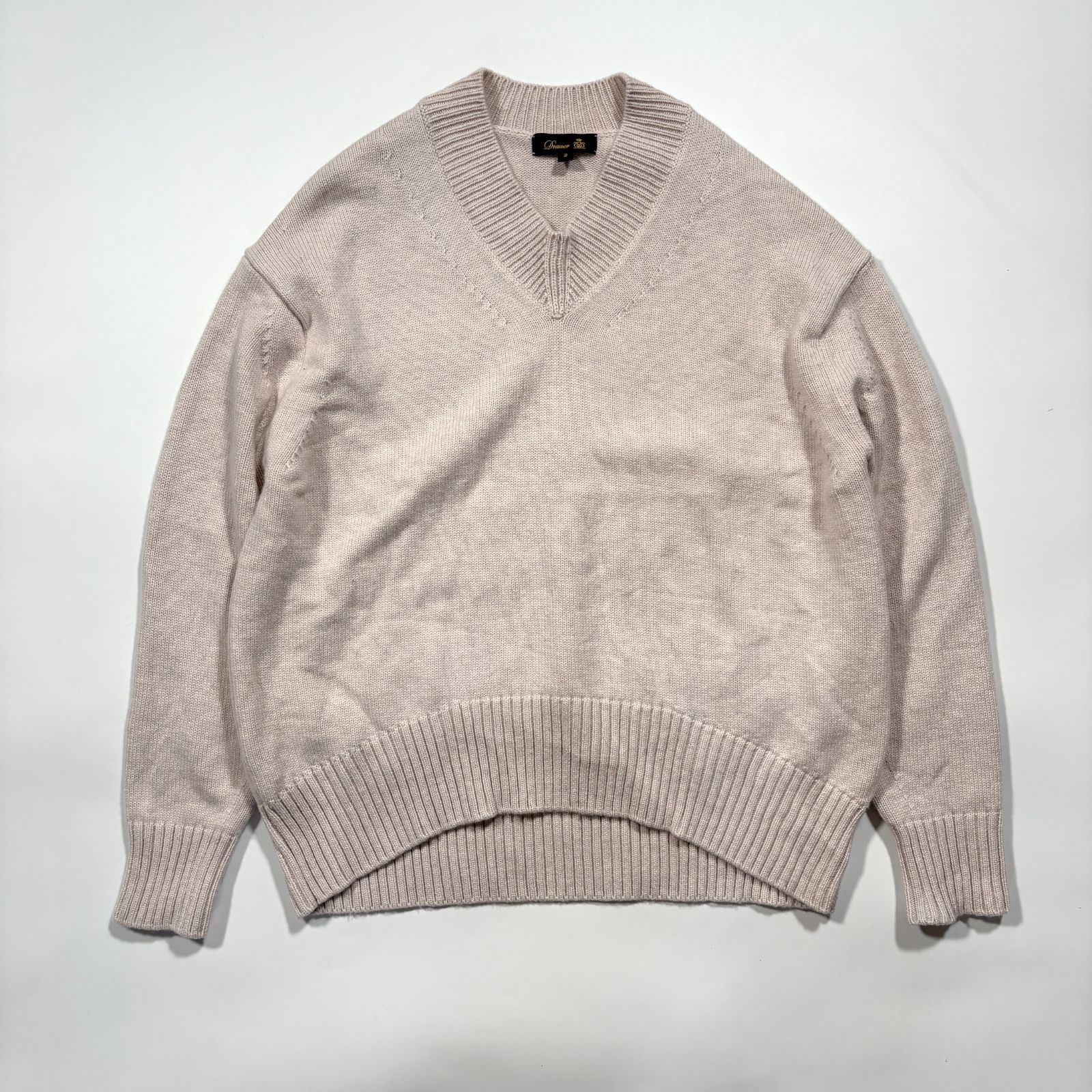 美品✨ドゥロワー　カシミヤコットン　7G Ｖネックニット　サイズ1 オフ白 美品✨ドゥロワー カシミヤコットン 7G Vネックニット サイズ1 オフ白