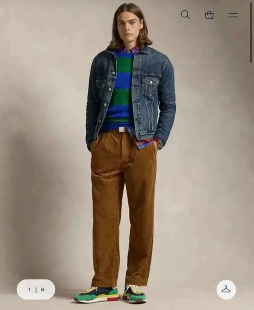 ポロラルフローレン コーデュロイ プリーツ パンツ L