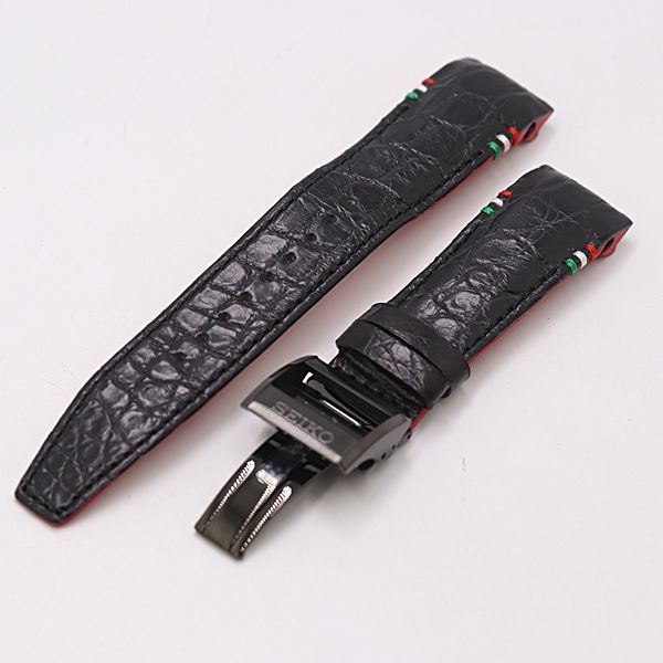 セイコー LOE6 W 22 純正ベルト レザー ブラック 22MM用 メンズ腕時計 2000000 NSK MST