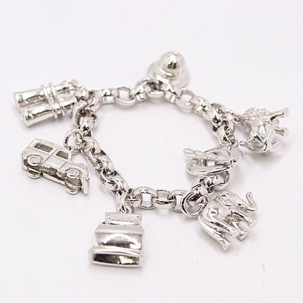 ハンティングワールド シルバー チャームブレスレット 腕時計 2000000 NSK MST