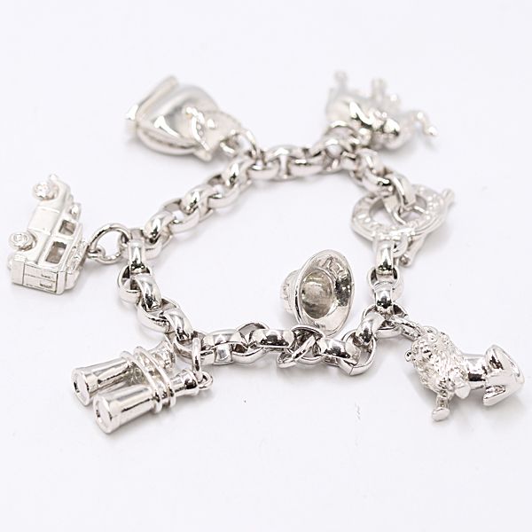 ハンティングワールド シルバー チャームブレスレット 腕時計 2000000 NSK MST