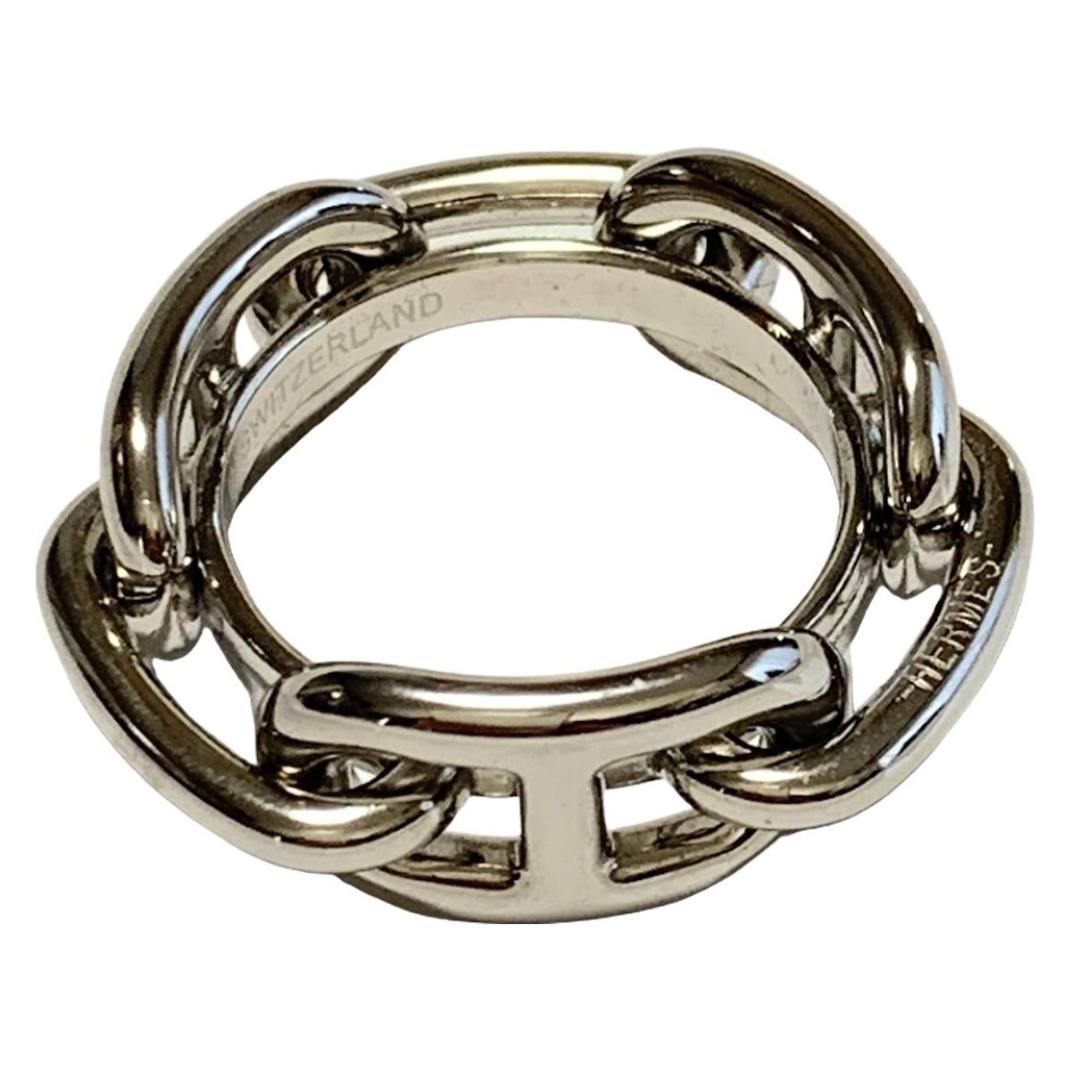 HERMES エルメス スカーフリング シェーヌダンクル シルバー