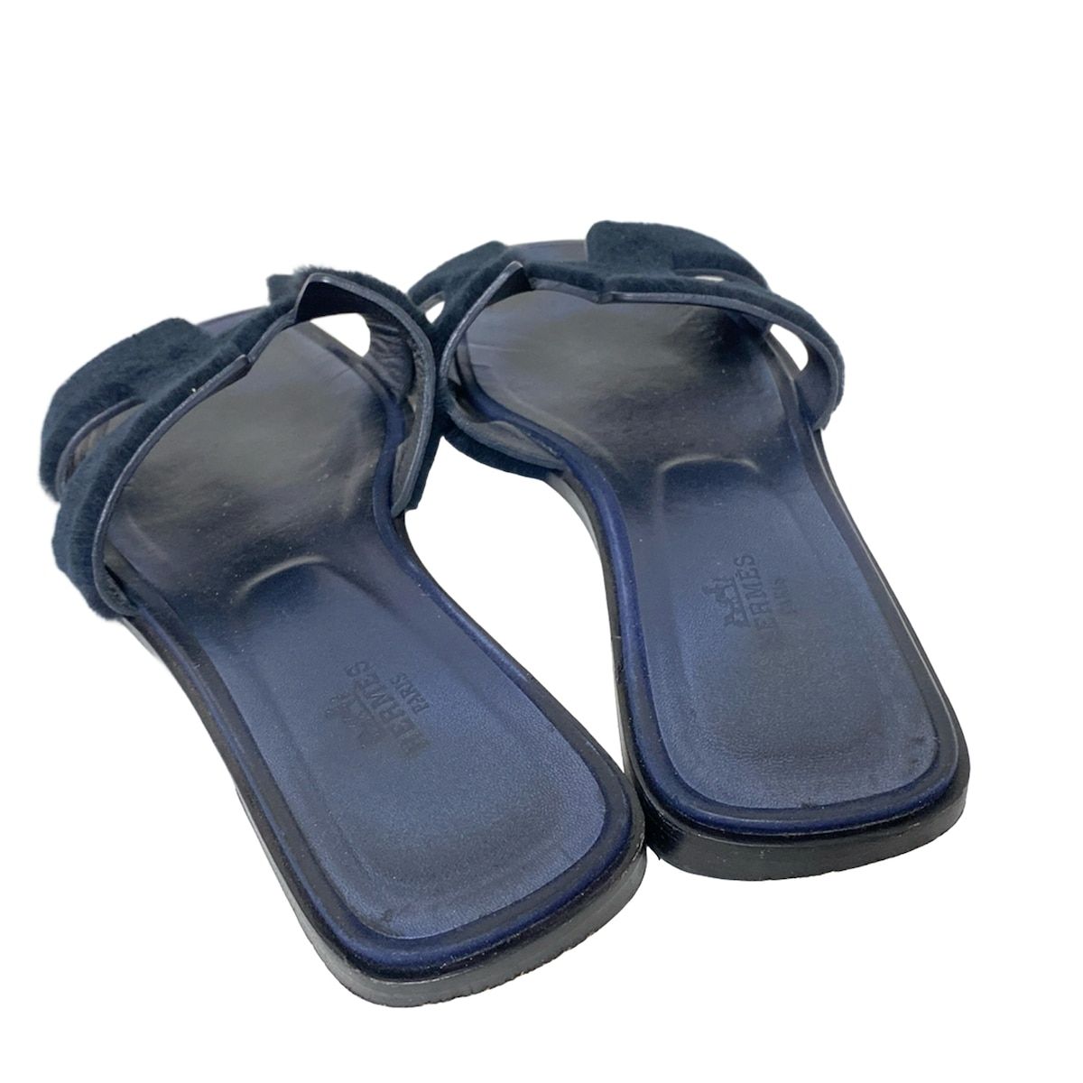  HERMES エルメス ミュール 38 レディース オラン 黒 ミュール サンダル ミュール