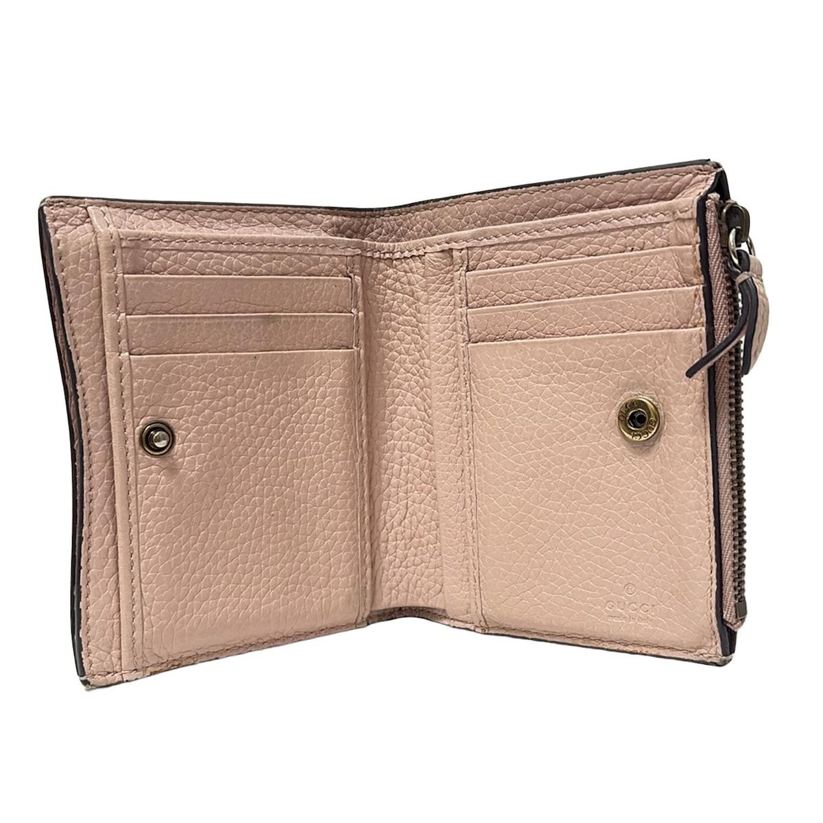 GUCCI(グッチ) 2つ折り財布 アニマリエ ビー 498094 ピンクベージュ