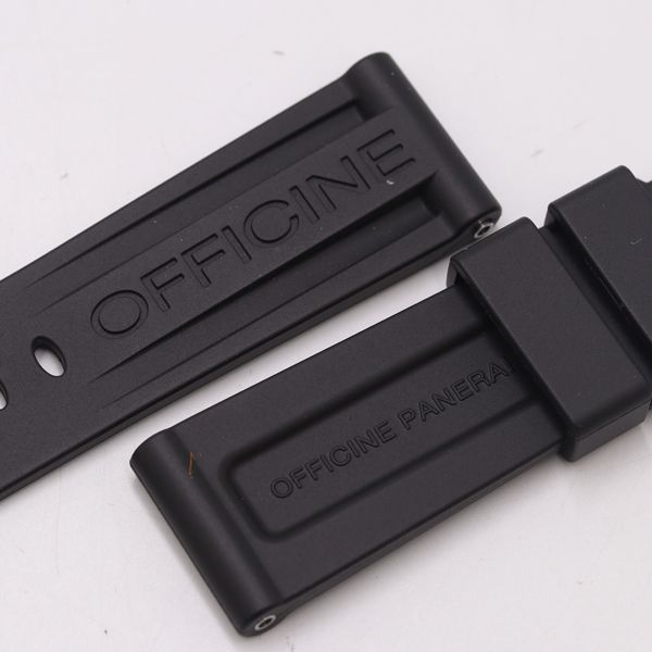 良品 パネライ 純正ベルト ラバー ブラックカラー 24MM用 メンズ腕時計