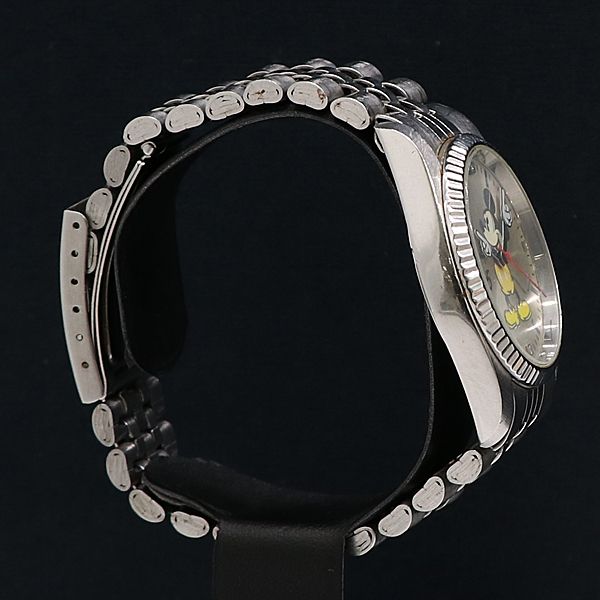 箱付 稼働 ディズニー QZ ミッキーマウス シルバー文字盤 メンズ