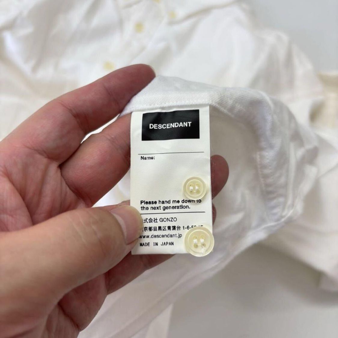 DESCENDANT クジラ 刺繍 ロングスリーブ Tシャツ ロンT サイズ 1 19ss DESCENDANT ディセンダント ブリーチ加工 ロングスリーブ Tシャツ