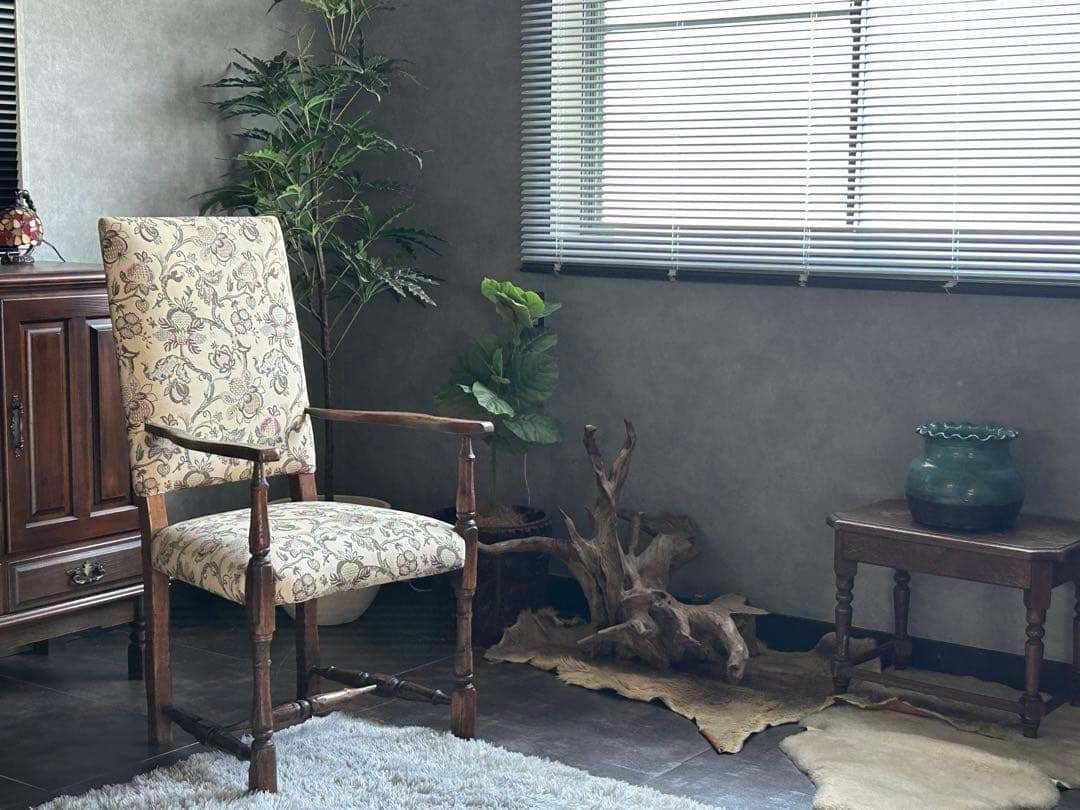 イギリス 英国 アンティーク ヴィンテージ ハイバックチェア SZ