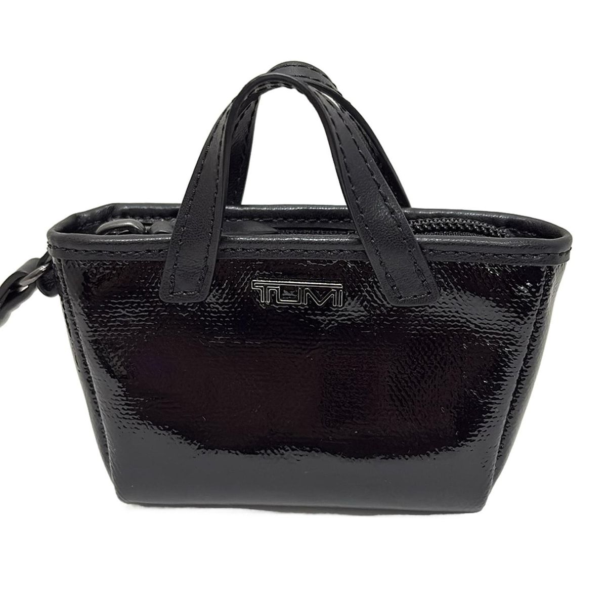  TUMI トゥミ キーホルダー チャーム - 黒 バッグモチーフ ポーチ レザー キーホルダー キーリング 小物