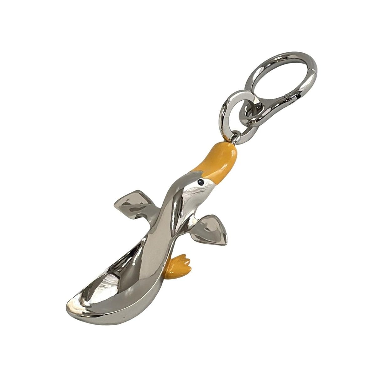 LOEWE ロエベ キーホルダー チャーム ダック スプーン チャーム C621232XP2 シルバー×イエロー アヒルモチーフ