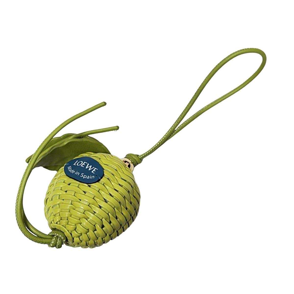 LOEWE ロエベ キーホルダー チャーム アップル ライトグリーン リンゴモチーフ レザー