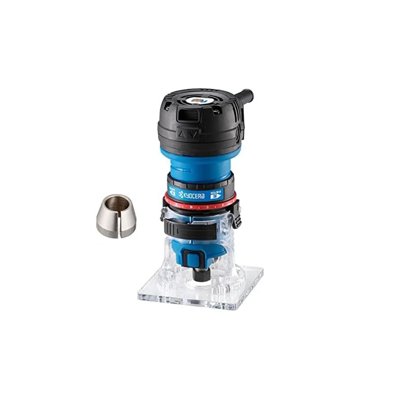 京セラ Kyocera 旧リョービ トリマ MTR 42 F コレットチャック 1 4インチセット オリジナルセット品 青 黒 4988203 コレットチャックをプラスした特別セット品 切込み深さの微調節が な扱いやすい入門機 取付ビット軸径6 mm 回転