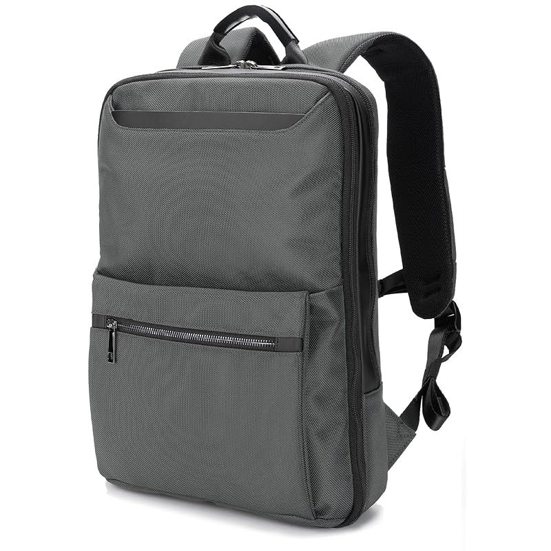 zepirion 2倍に拡張できる薄型 ビジネスリュック メンズ 撥水 バッグ 15.6インチ PC A4収納可 薄型 バックパック 通勤バッグ ExPack ダークグレー