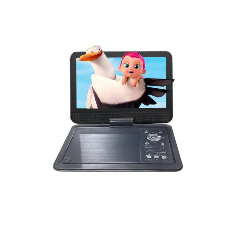 Surfola ポータブルDVDプレーヤー 12.5型 10.5インチ液晶 4 5時間再生 リージョンフリー再生 地域制限なし USB SDカード再生 270度回転対応 TV同期 AV入出力 ラストメモリー機能搭載 SD02 ブルーレイ非対応 ブラック