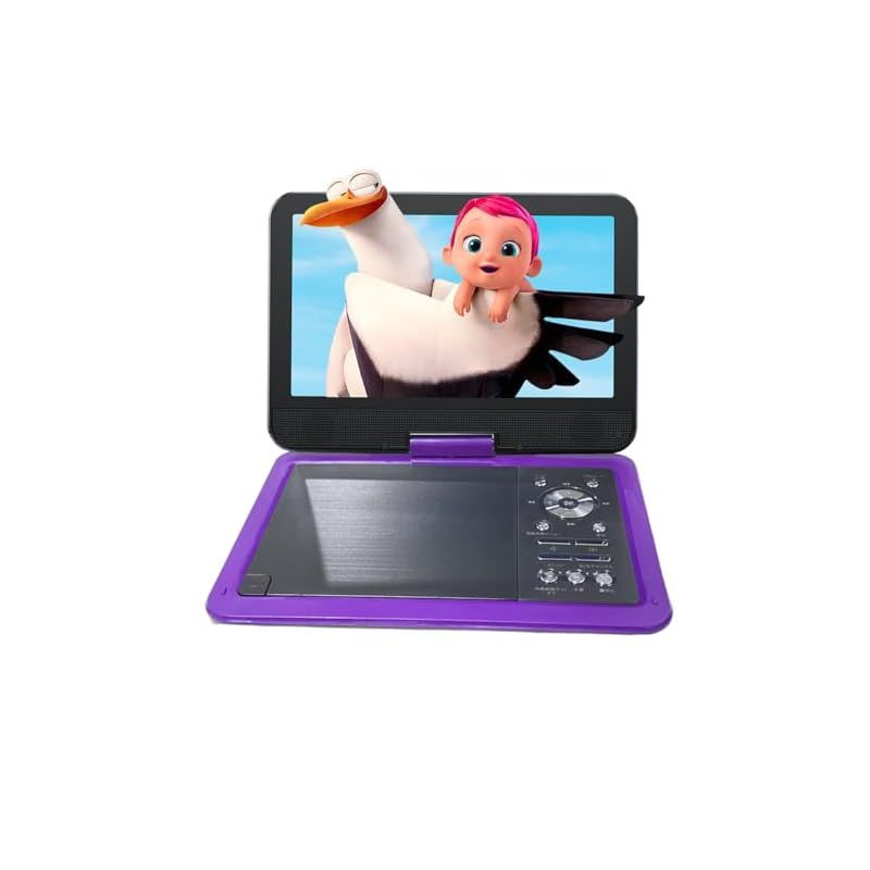 Surfola ポータブルDVDプレーヤー 12.5型 10.5インチ液晶 4 5時間再生 リージョンフリー再生 地域制限なし USB SDカード再生 270度回転対応 TV同期 AV入出力 ラストメモリー機能搭載 SD02 ブルーレイ非対応 パープル