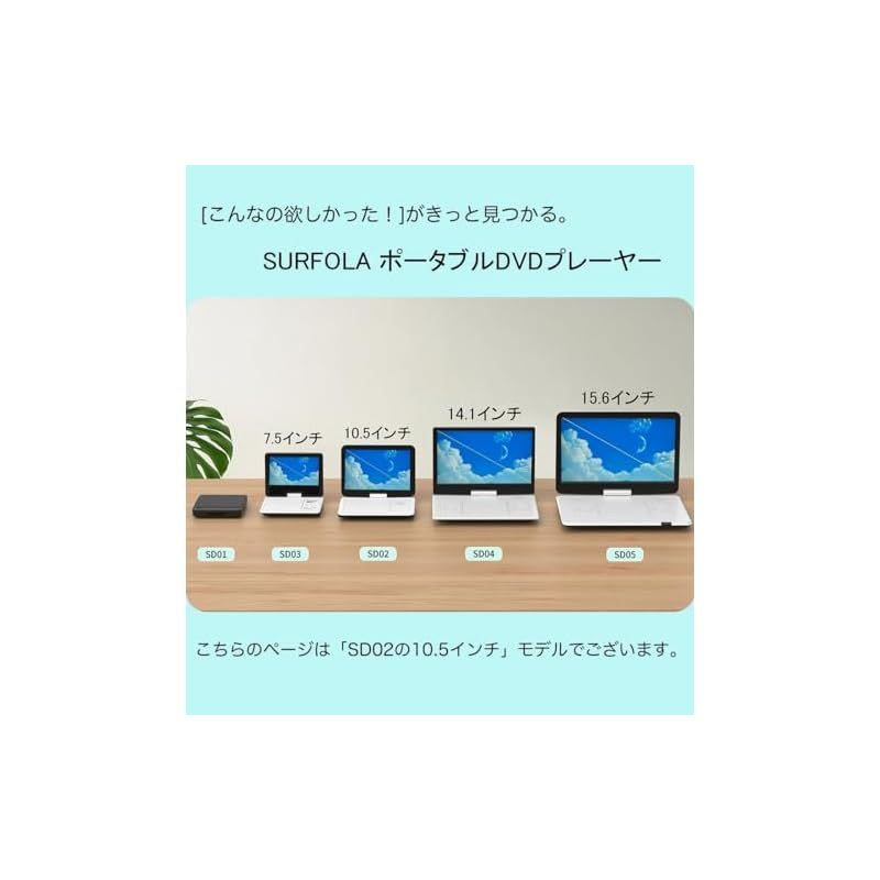 Surfola ポータブルDVDプレーヤー