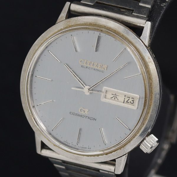 【ベルト無】 シチズン メンズ腕時計 コスモトロン 電磁テンプ式 シルバー色 シチズン コスモトロン 4-370392 電磁テンプ式 シルバー文字盤