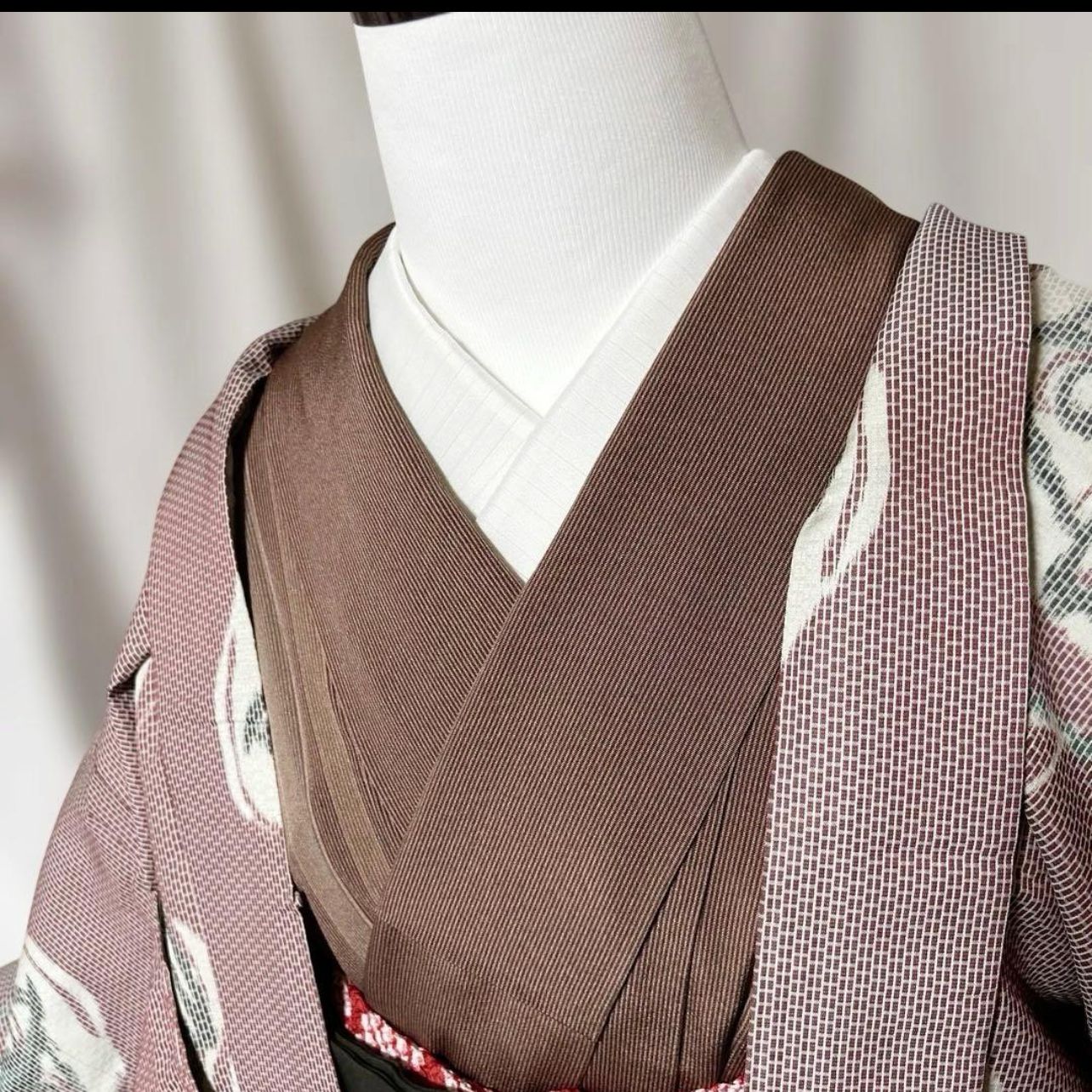  袷 正絹 長羽織 明仙 身丈88 cm Excellent Condition Silk Lined Long Haori Meisen Length 88 34.6 in 羽織 着物 浴衣