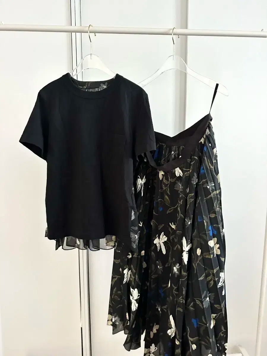 SACAI サカイ Tシャツ フラワー ロング スカート セット