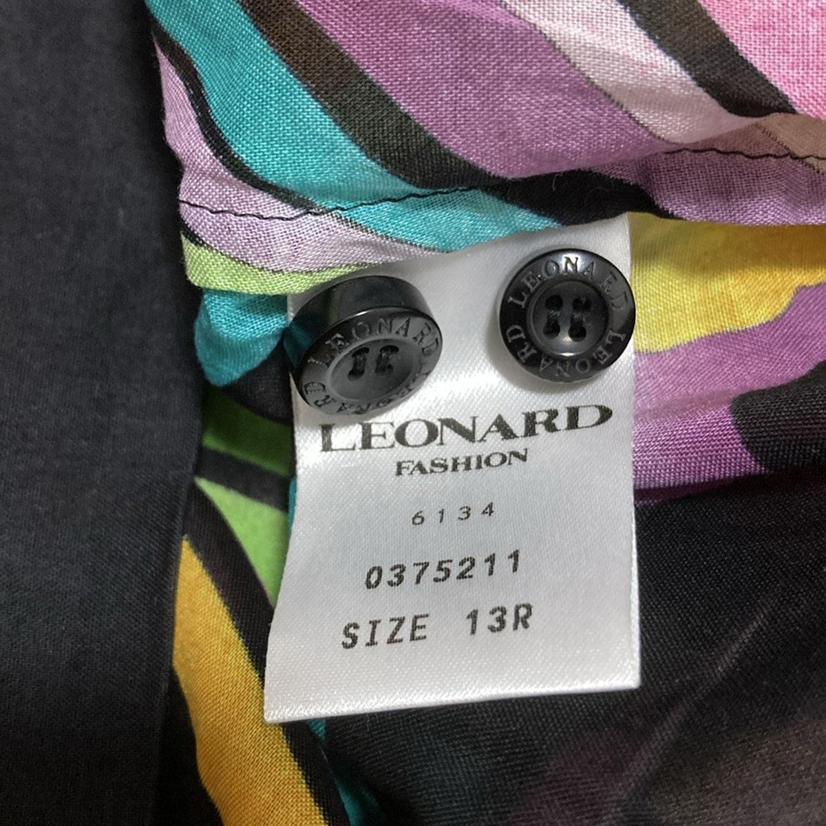 美品✨LEONARD レオナール シースルー 花柄 ドットシャツ 11R 美品✨LEONARD レオナール シースルー 花柄 ドットシャツ 11R
