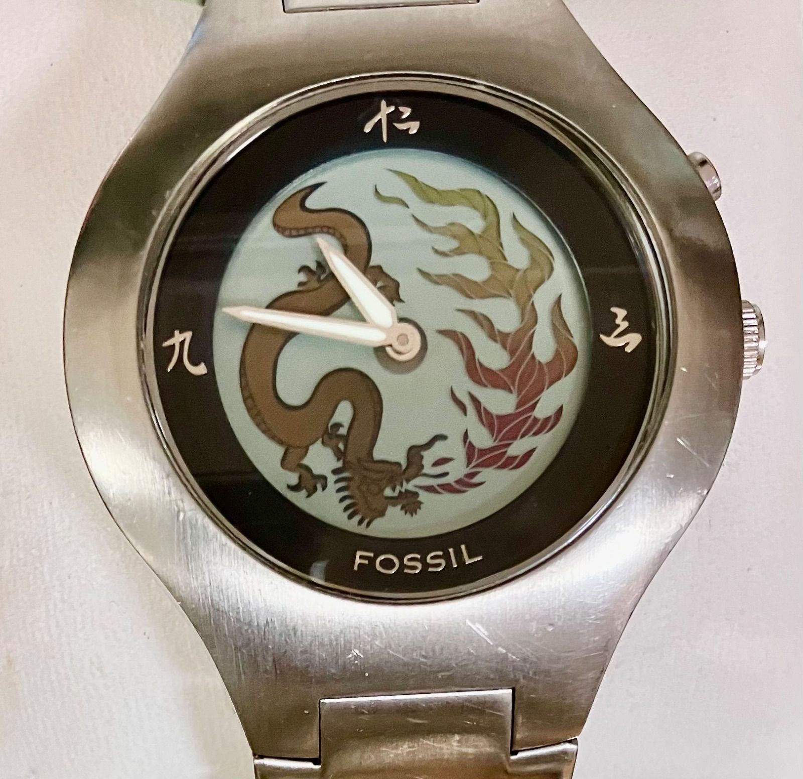 メンズ FOSSIL フォッシル BIC TIC クォーツ 腕時計 漢数字 デジアナ