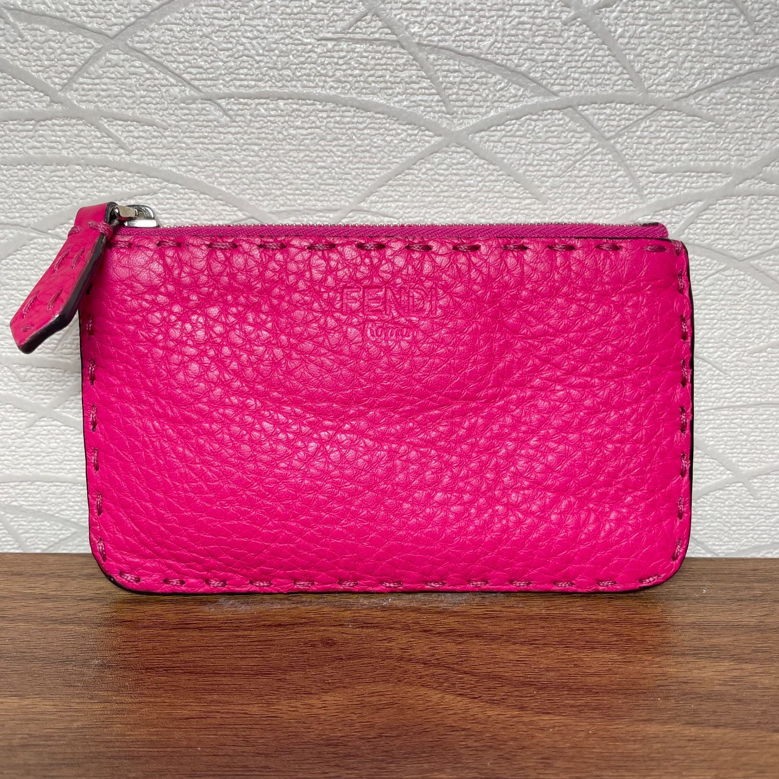 FENDI フェンディ コインケース レザー ピンク×グレー バイ