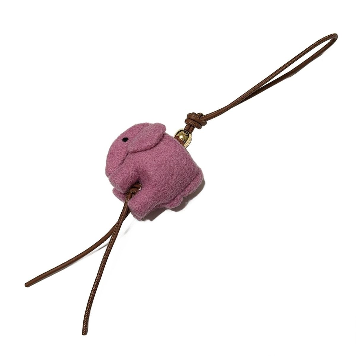 LOEWE ロエベ キーホルダー チャーム エレファント チャーム CA36232X32 ピンク×ブラウン ゾウモチーフ レザー