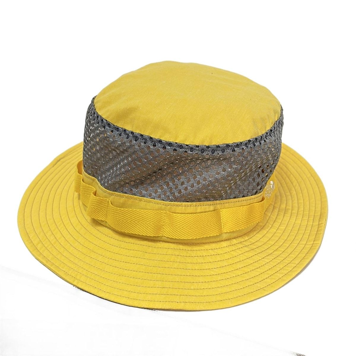 THE NORTH FACE ノースフェイス ハット F - イエロー×ダークグレー メッシュ パープルレーベル リネン