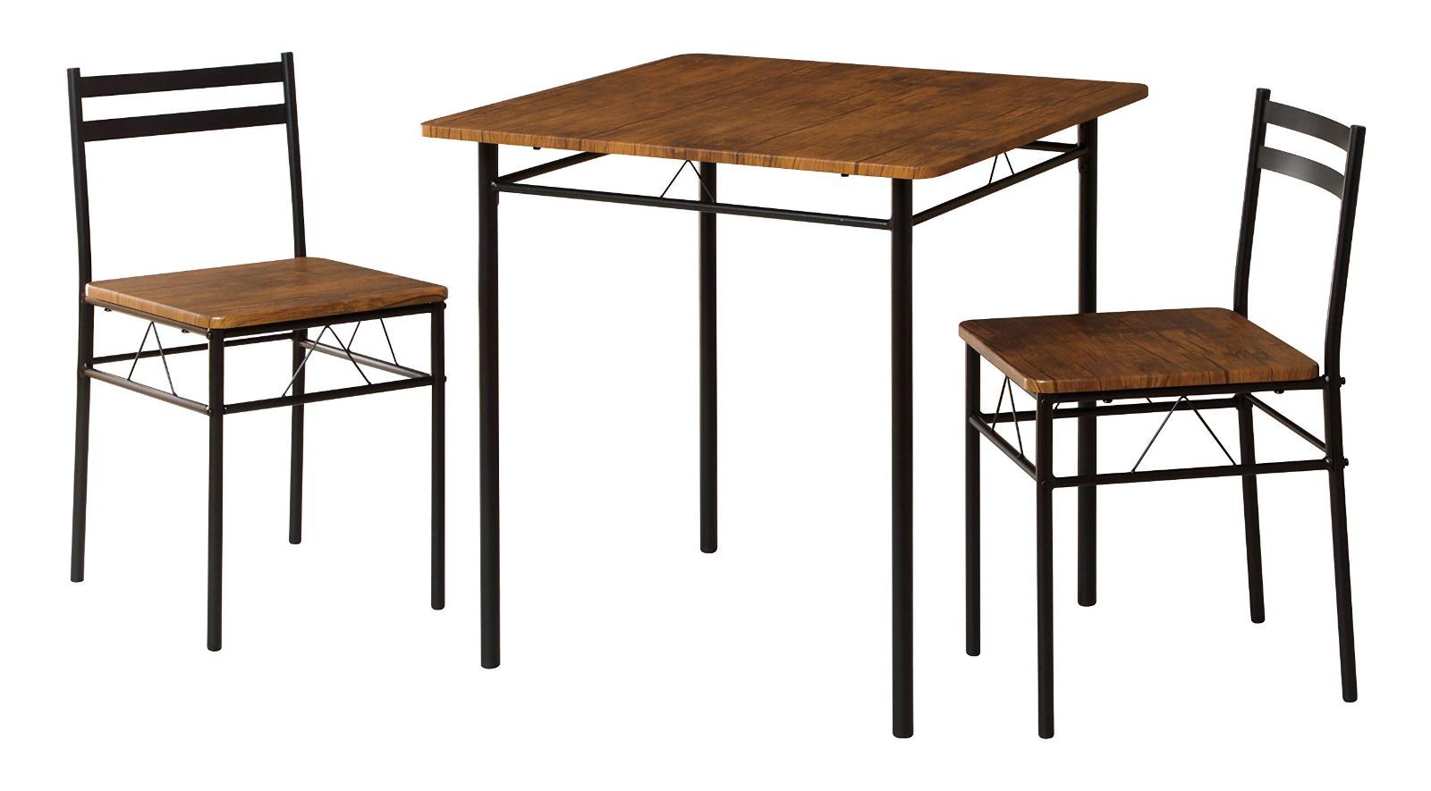 在庫 ブラウン シンプル 長方形 DS-V 70 BR 2人掛け チェア テーブル ダイニング3点セット