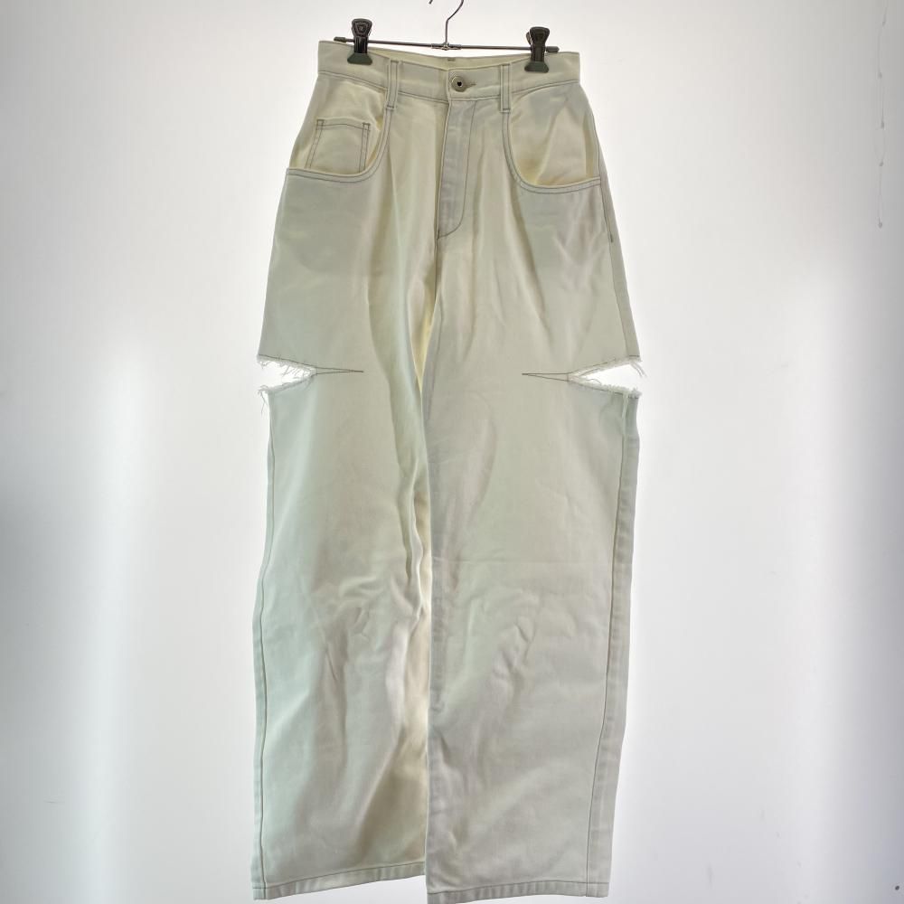 Maison Margiela 1 スラッシュディテール カットオフ デニムパンツ 実寸66 ホワイト タグ欠損 Maison Margiela メゾンマルジェラ 17 240017730245