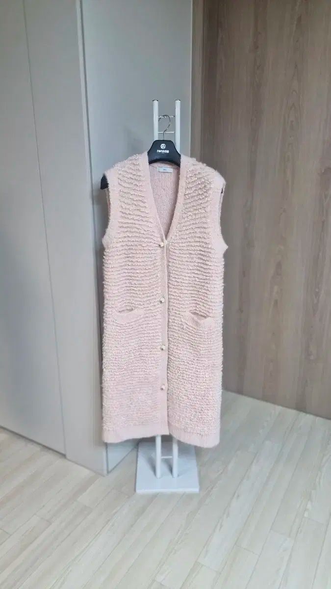 DEWL ドゥエル インディーピンク コート長さ アルパカ カニ ニット ロング ベスト