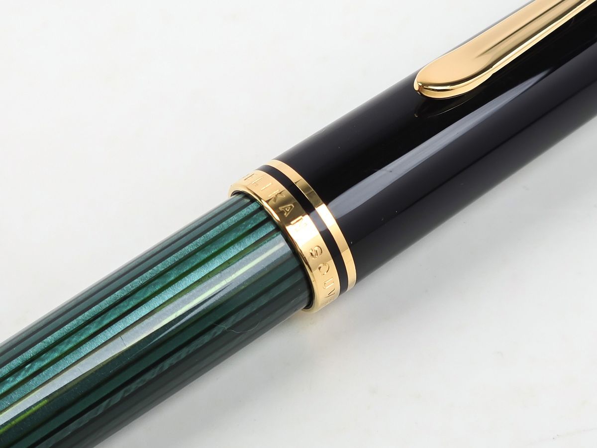 ペリカン 万年筆 スーベレーン M800 18C 750 M 中字 旧型緑縞 吸引式
