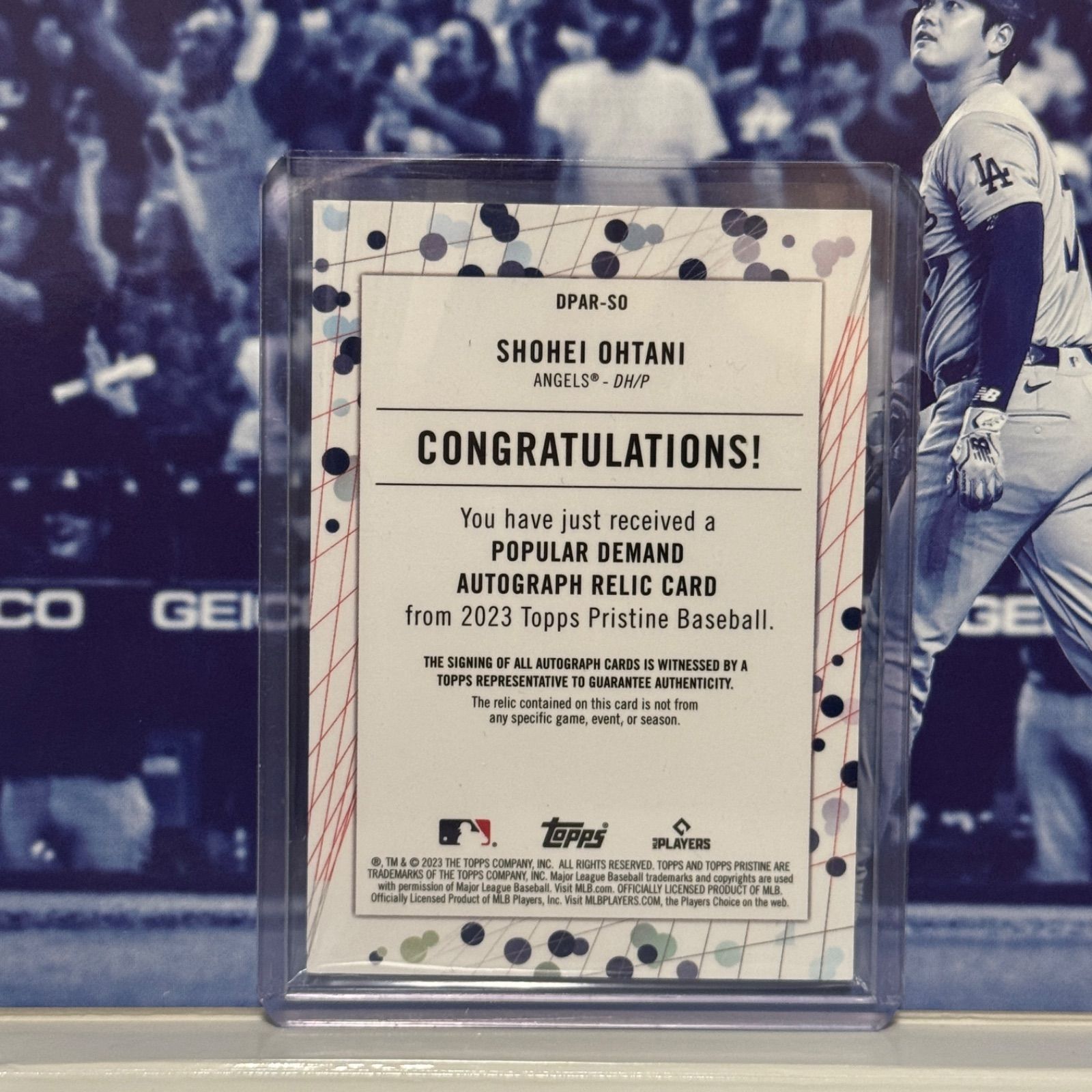 大谷翔平 直筆サイン カード 2025 Topps Pristine Popular Demand Auto Relic