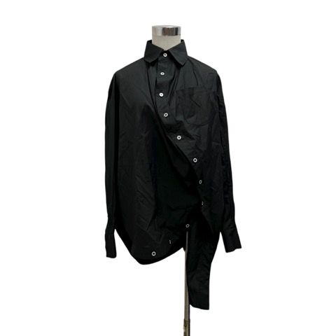 アンリアレイジ ANSEASON ANREALAGE シャツ 長袖 無地 コットン 38 黒 ブラック