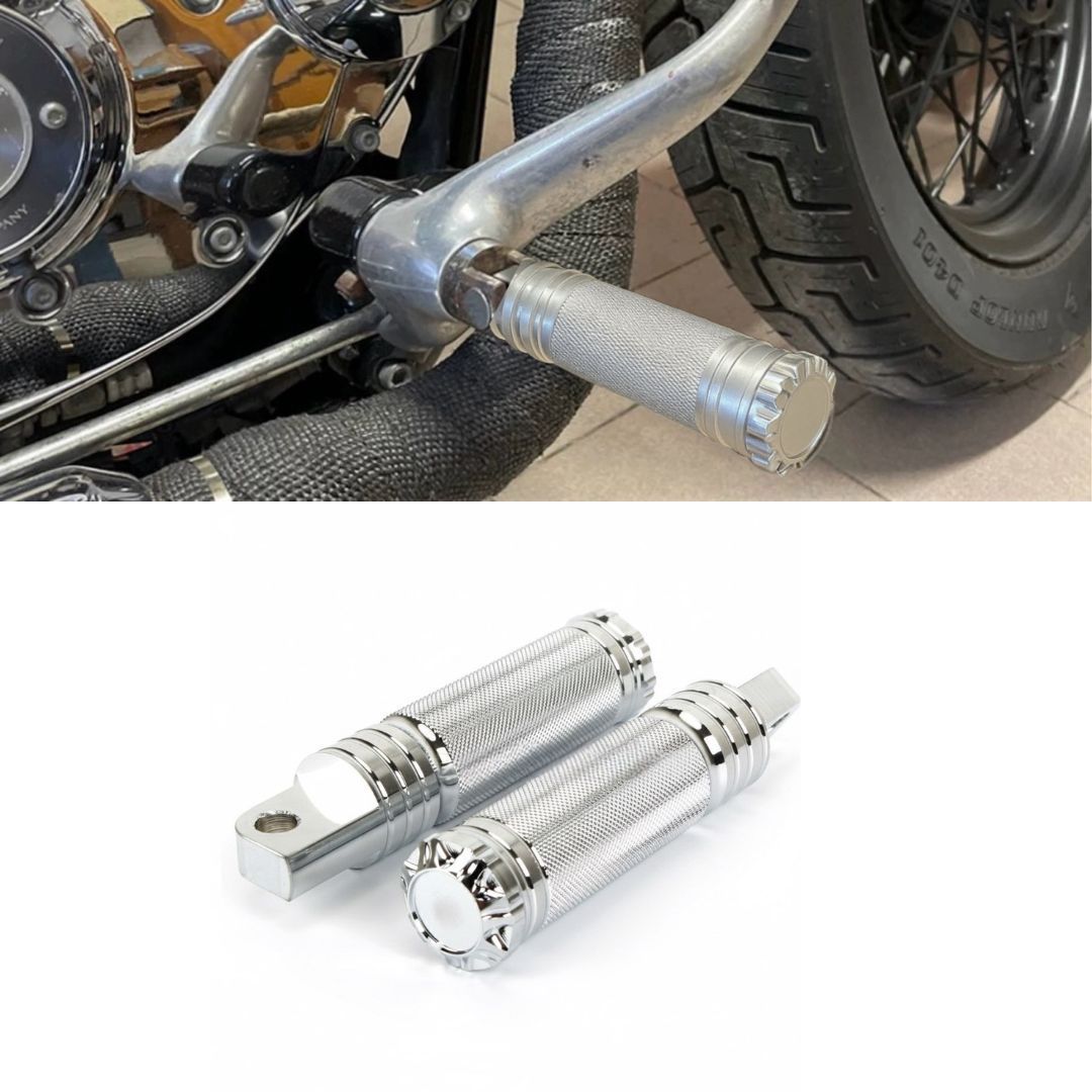 Harley-Davidson専用 フットペグ クローム アルミ削り出し 滑り止め 