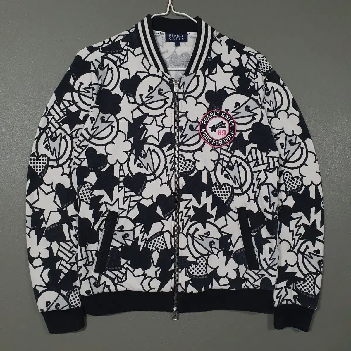 レディース 95 パーリーゲイツ ゴルフ グラム グラフィック パータン コットン ジャージ ジャケット