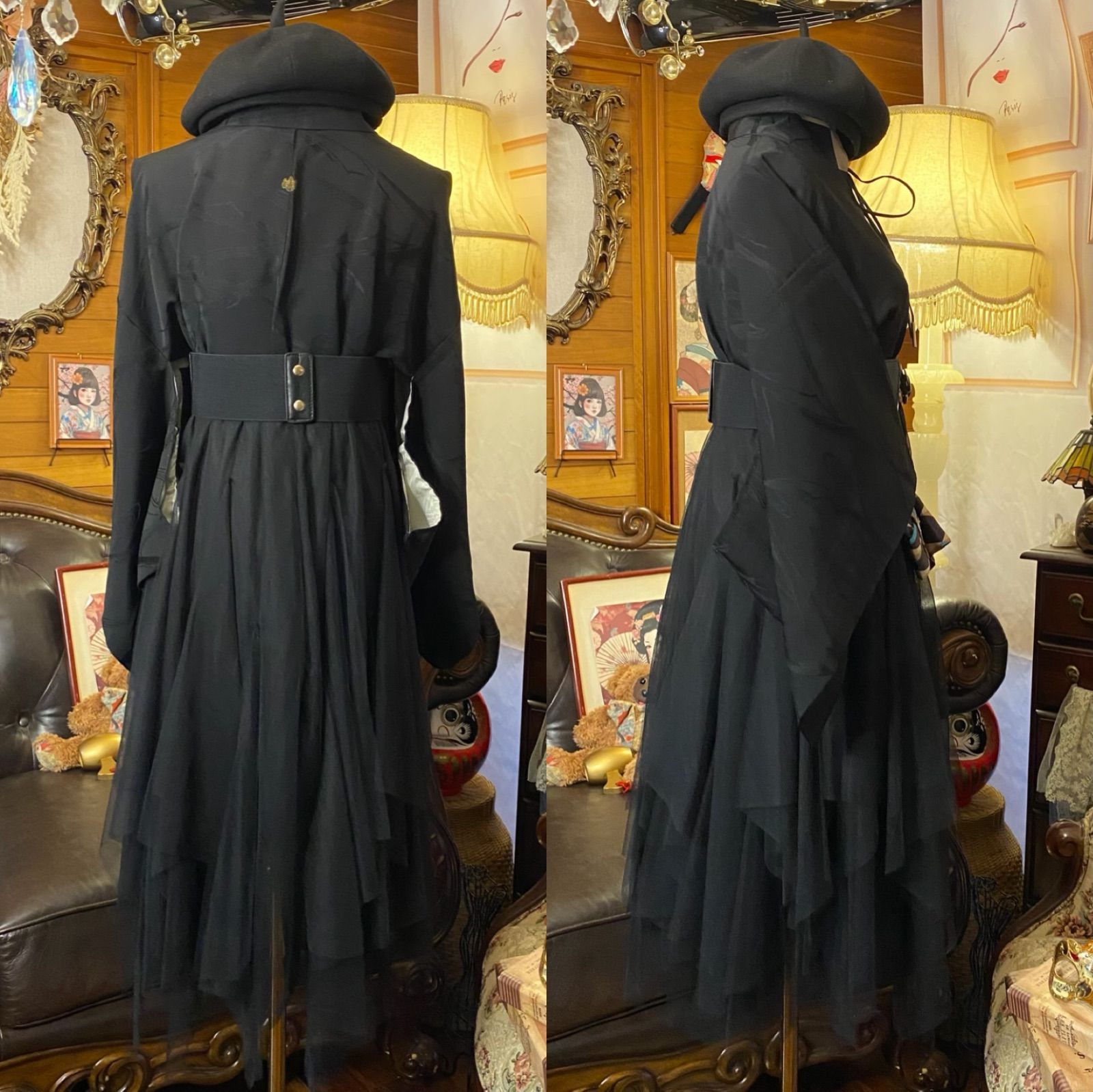  和洋折衷コーデ 黒絵羽織 セレクト5点セット 漆黒の道化 静謐のモード C 680 羽織 着物 浴衣