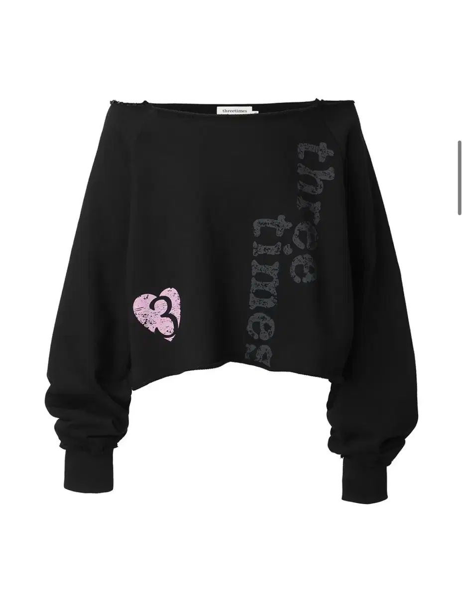 スリータイムズ Heart 3 off top ブラック